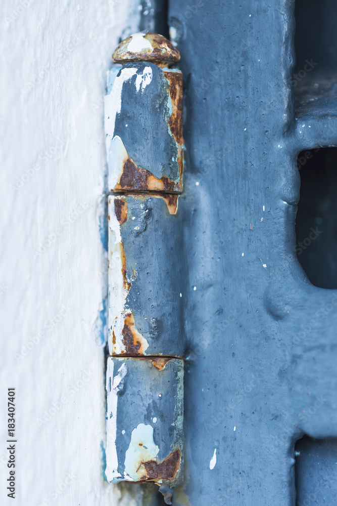 old metal door hinge