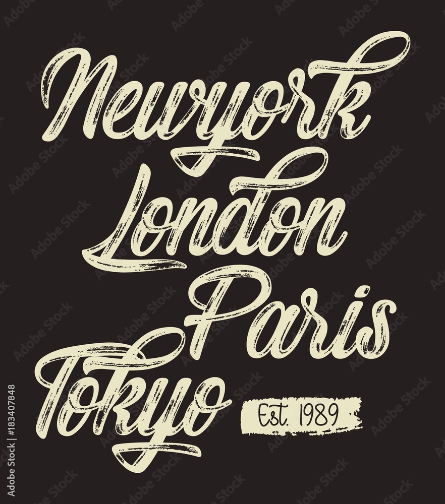 design vector typography new york london paris tokyo for t shirt print