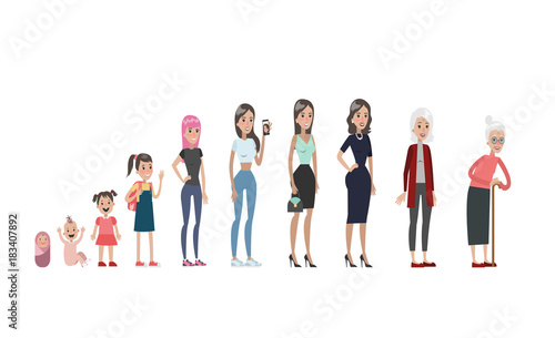 Woman life stages.