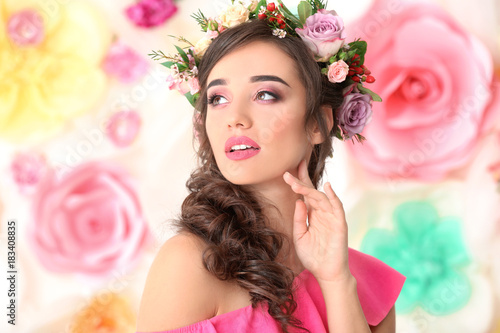 Beautiful young woman with ...