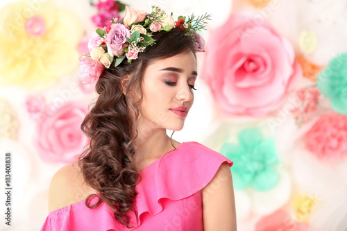Beautiful young woman with ...