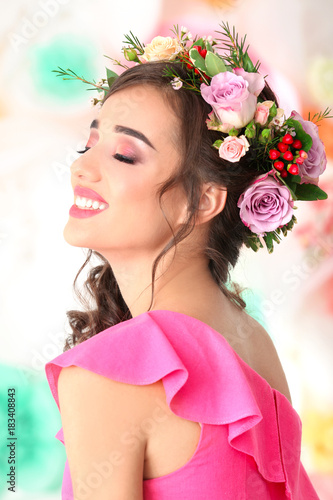 Beautiful young woman with ...