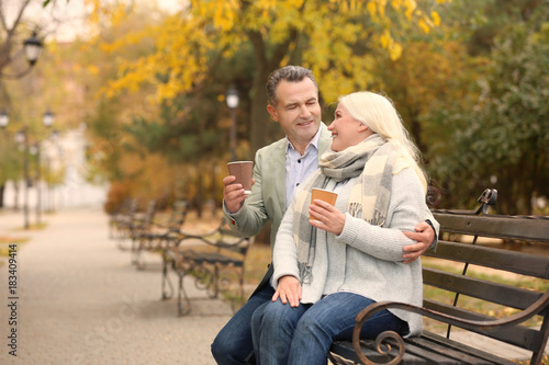 Happy mature couple resting...