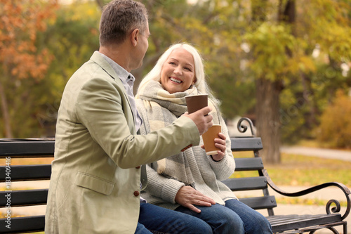 Happy mature couple resting...