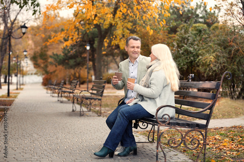 Happy mature couple resting...