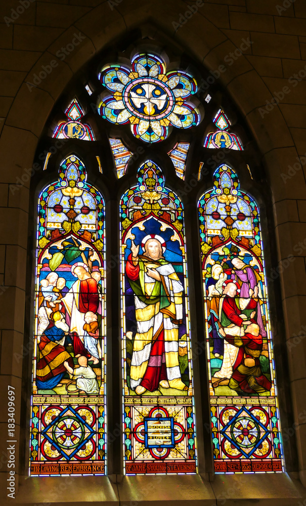 elegant window shot in a funeral chapel