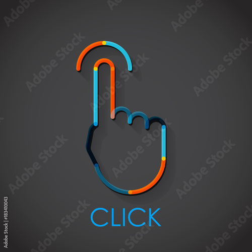 Finger click logo, business concept, vector