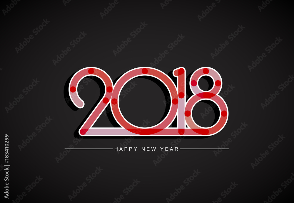2018 Happy New Year or Christmas greetings card element, vector 2018 Happy New Year or Christmas greetings card element, vector