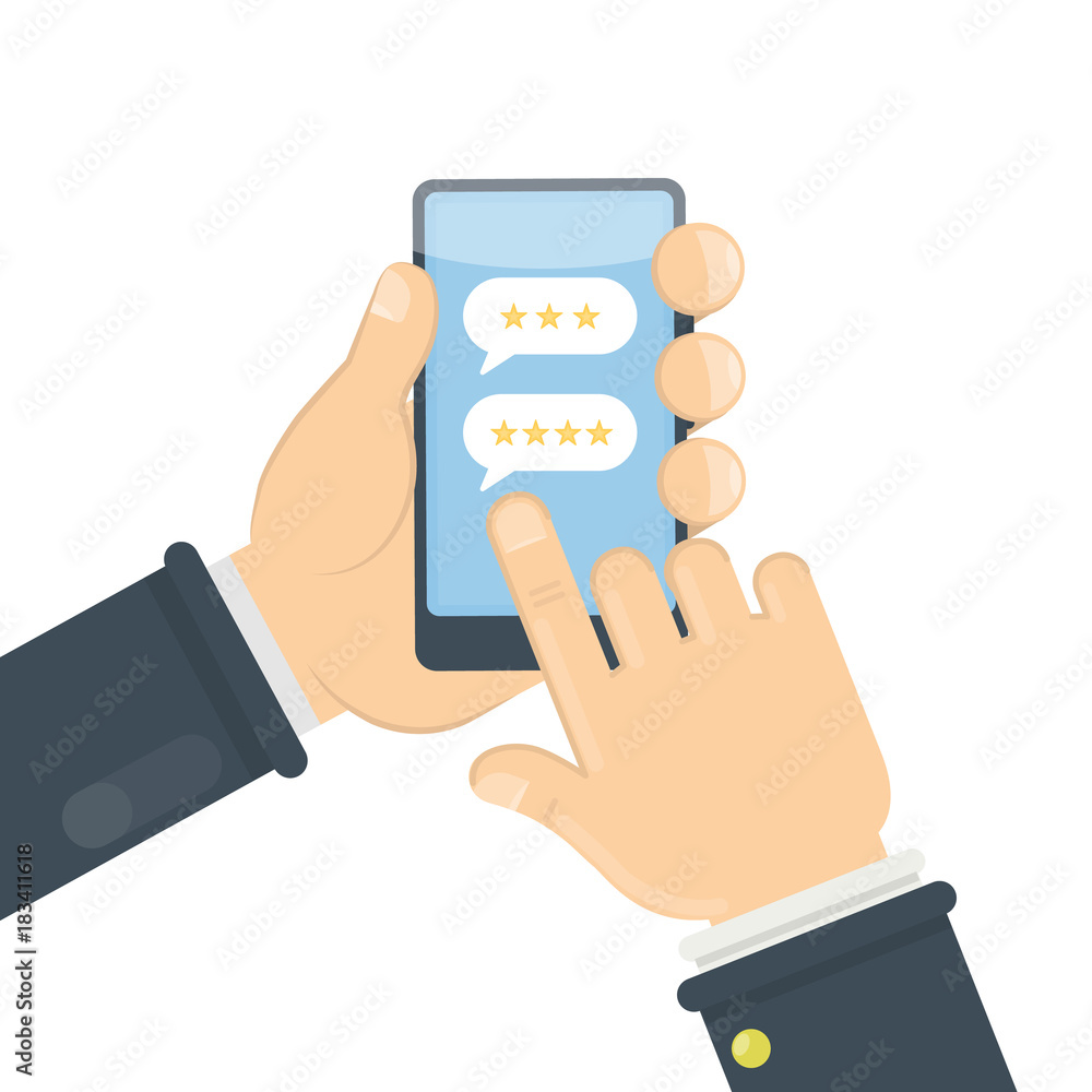 Review on smartphone. Review on smartphone.