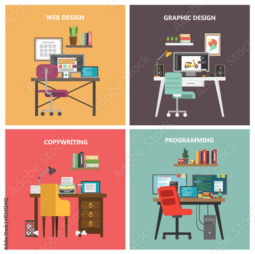 Work tables set.