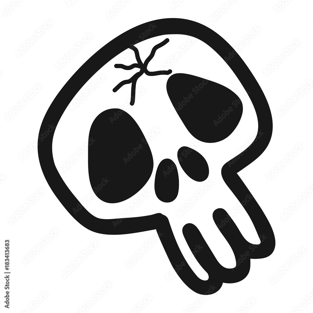 Skull icon isolated illustration on white background Skull icon isolated illustration on white background