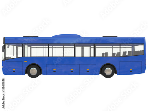 red City Bus urban Isolated on a white background transmilenio 3D rendering