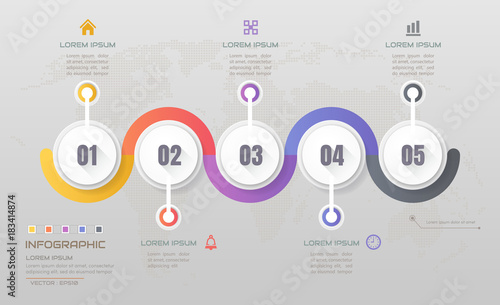 Infographics design template with icons, process diagram, vector eps10 illustration