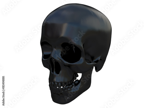 white full body skeleton side view 3d rendering