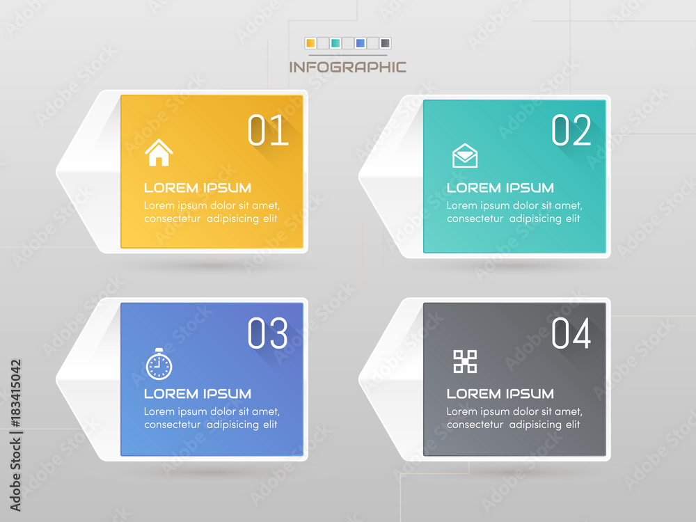 Fototapeta premium Infographics design template with icons, process diagram, vector eps10 illustration