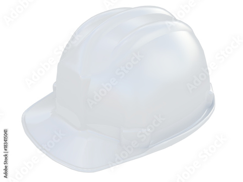 worker helmet of a construction site on a white background 3d rendering