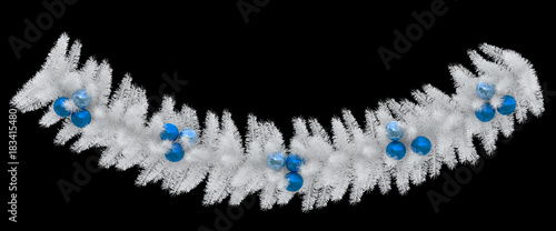 christmas wreath isolated on a white background 3d rendering