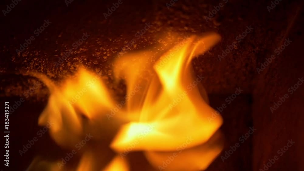 Fire burning in the fireplace - no color grading Fire burning in the fireplace - no color grading