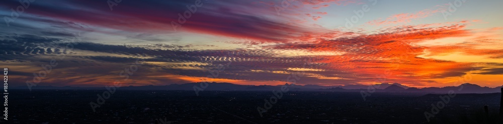 Tucson Arizona from Mt. Lemmon at sunset. 