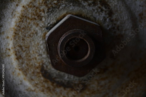 detail of old grinding machine