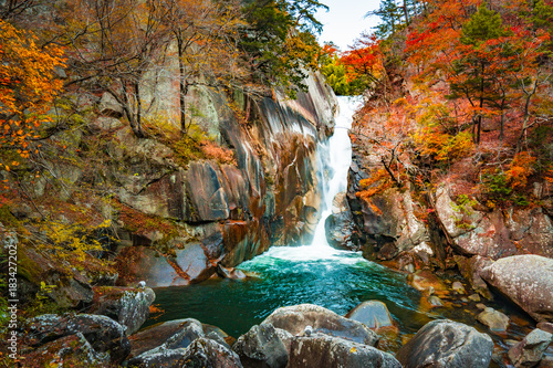 Sengataki Waterfall in Autumn – Stunning Fall Foliage and Clear Stream