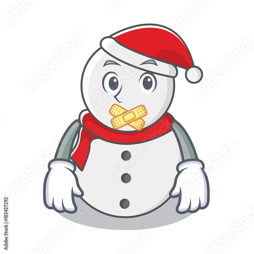Silent snowman character cartoon style