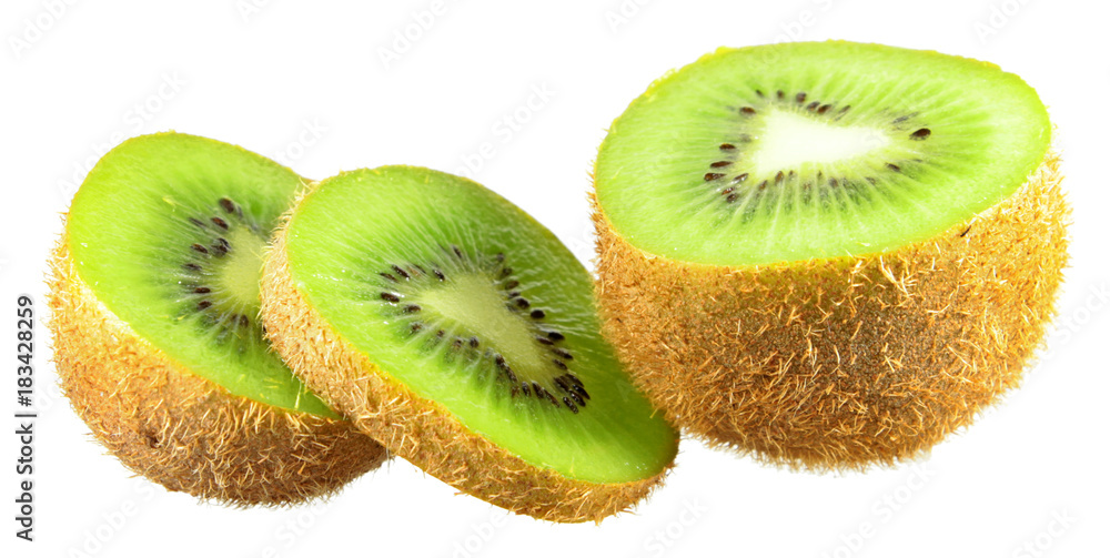 Fototapeta premium Sliced kiwi isolated on white background