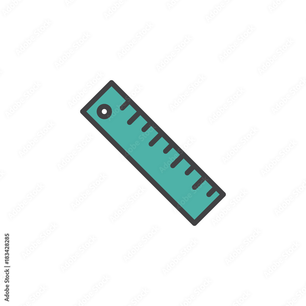 Measuring ruler filled outline icon Measuring ruler filled outline icon