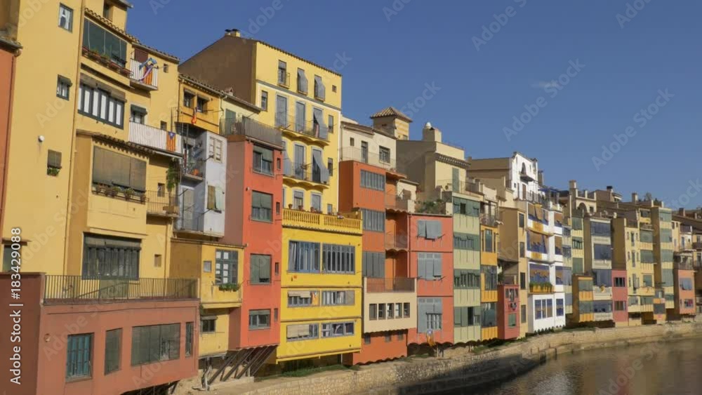 Colourful houses on the river Onyar in Girona, Spain Colourful houses on the river Onyar in Girona, Spain