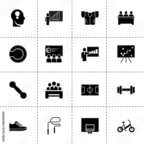 Training icons. vector collection filled training icons