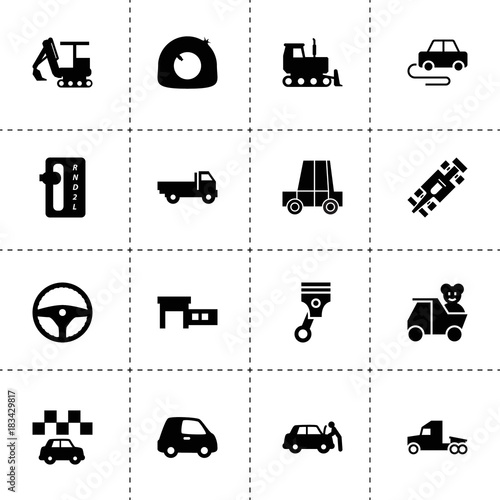 Fototapeta Naklejka Na Ścianę i Meble -  Vehicle icons. vector collection filled vehicle icons