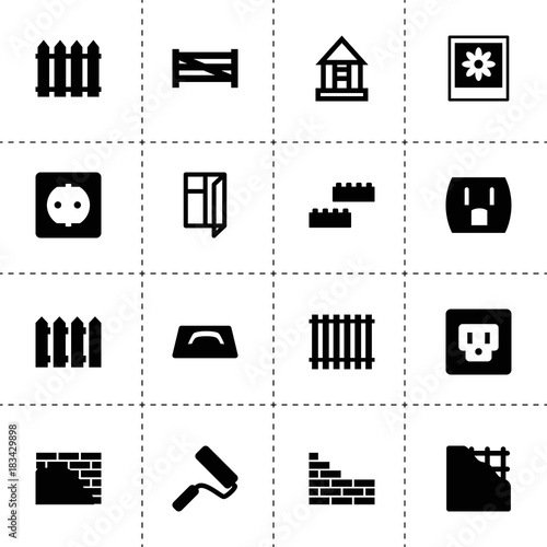 Wall icons. vector collection filled wall icons