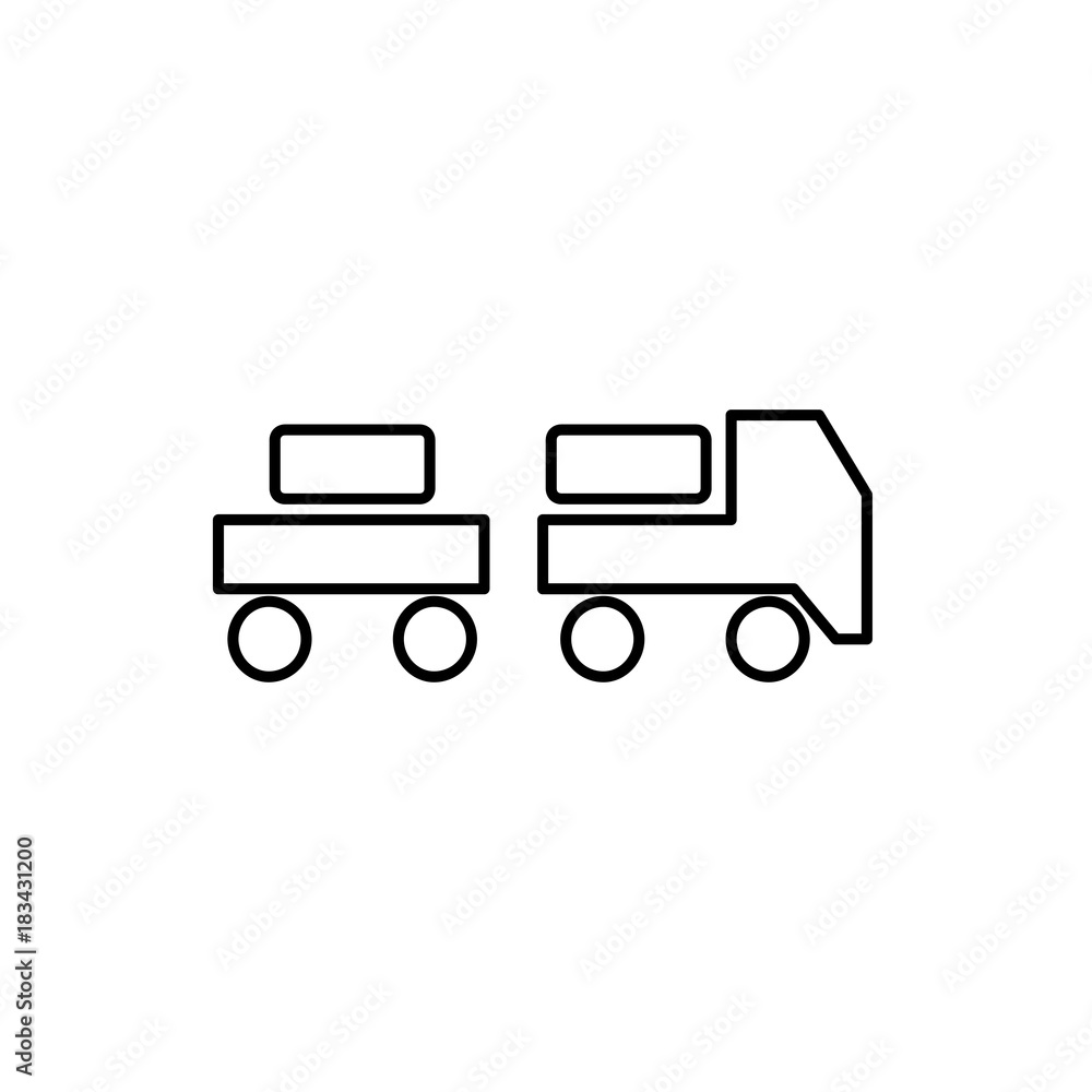 truck with luggage icon illustration truck with luggage icon illustration