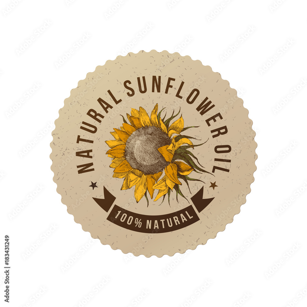 Naklejka premium Sunflower oil emblem