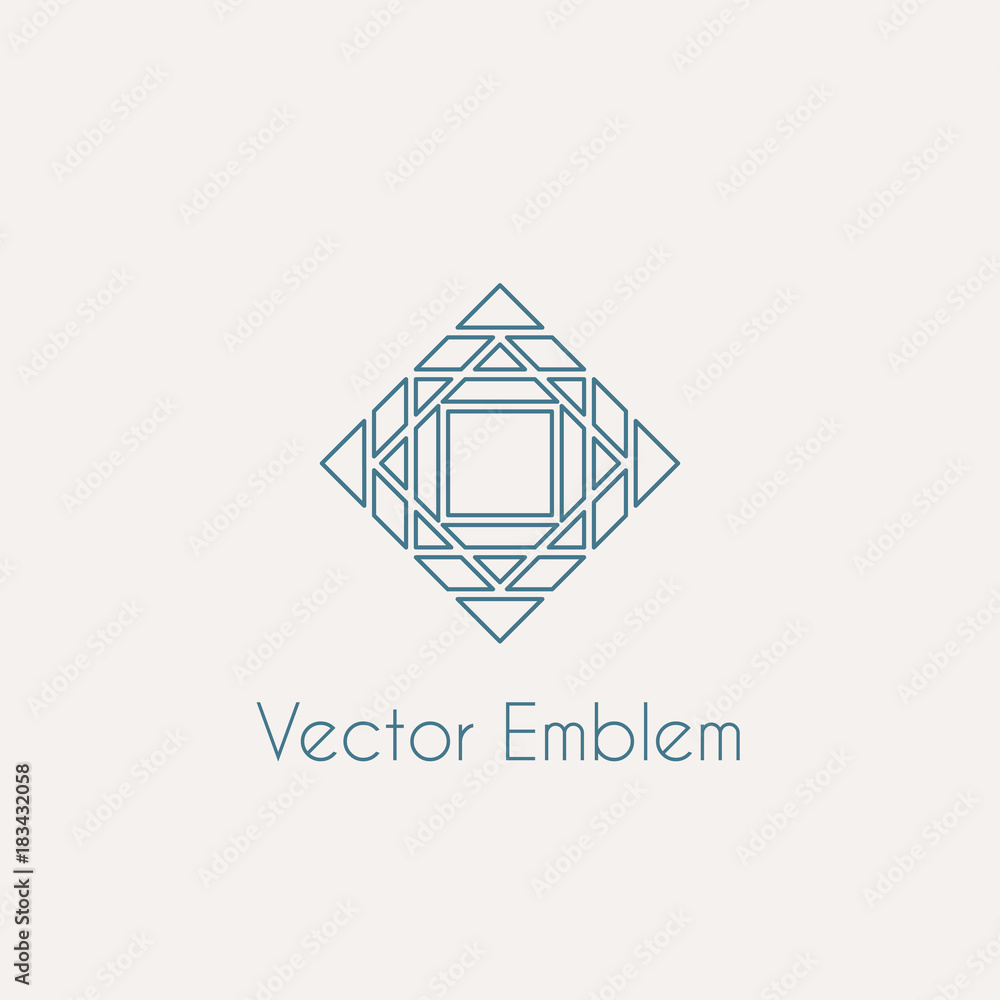 Vector mosaic rhomb emblem Vector mosaic rhomb emblem