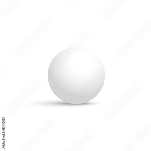 Vector white sphere isolated on white background.