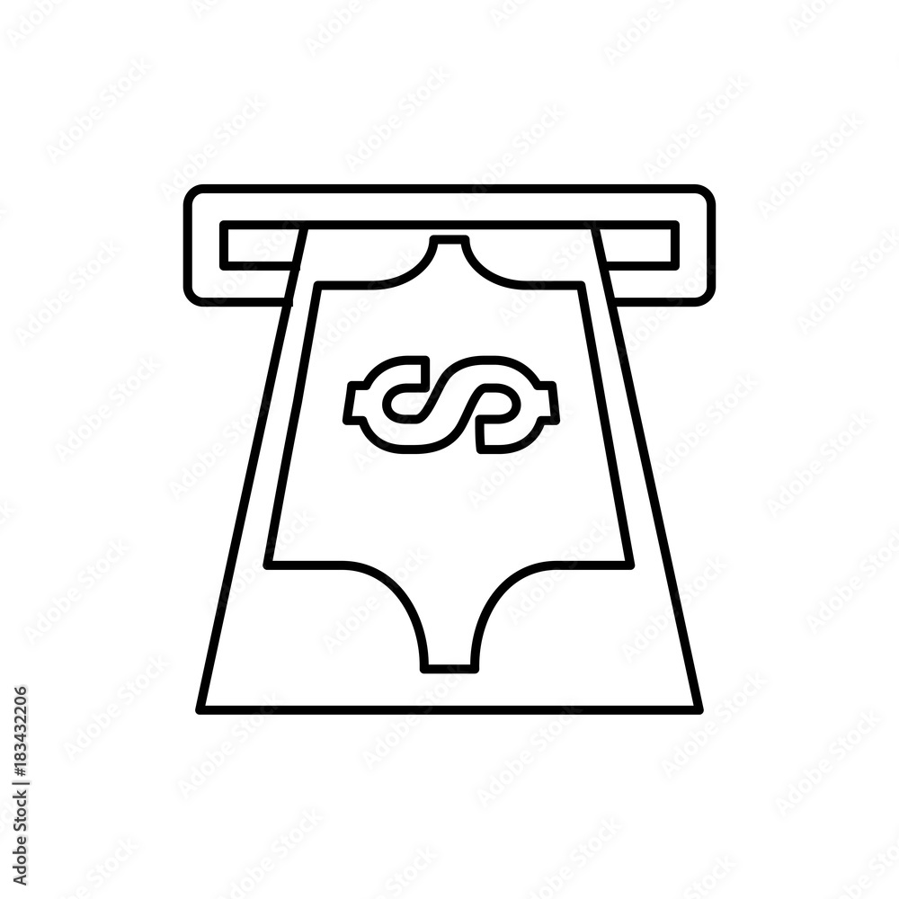 ATM money withdraw icon illustration ATM money withdraw icon illustration