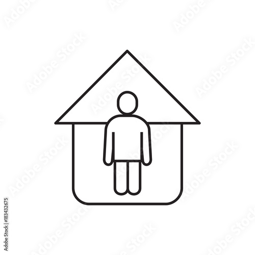 man in home icon illustration