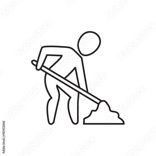 digging man icon illustration