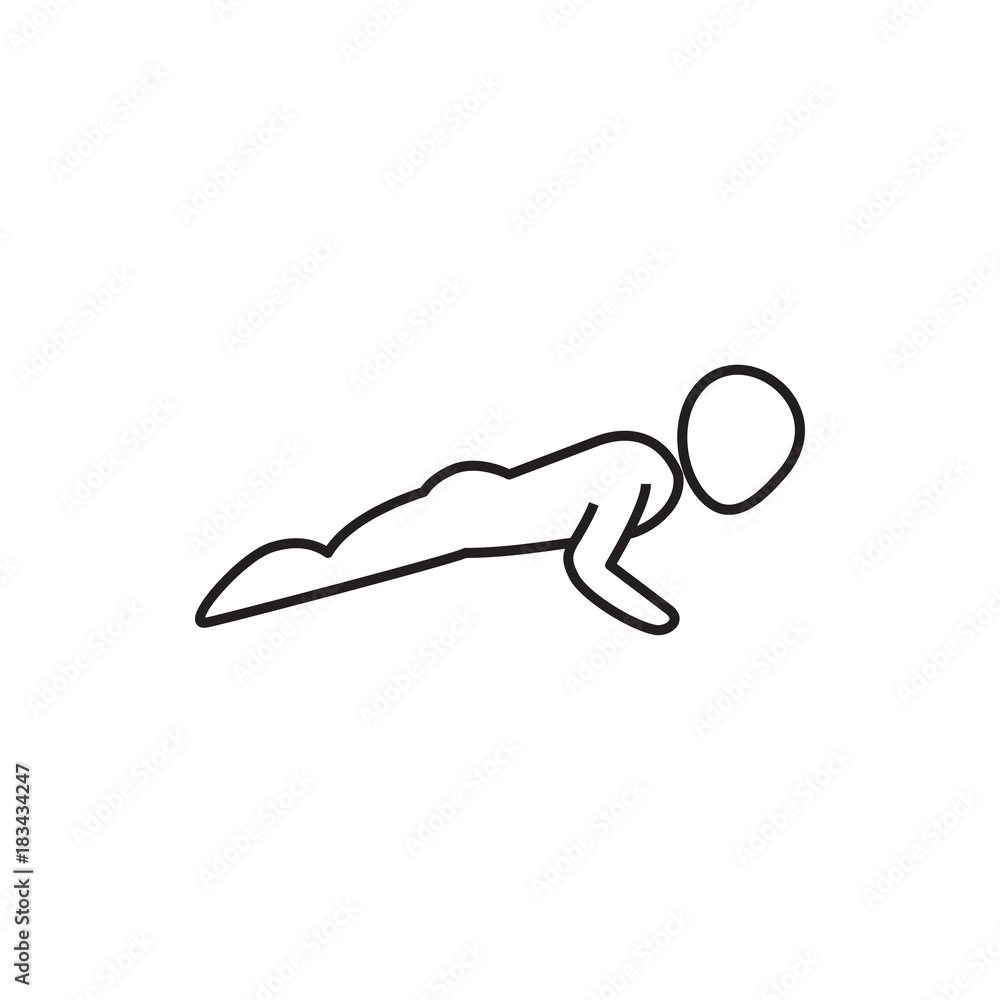 man doing exercises icon illustration man doing exercises icon illustration
