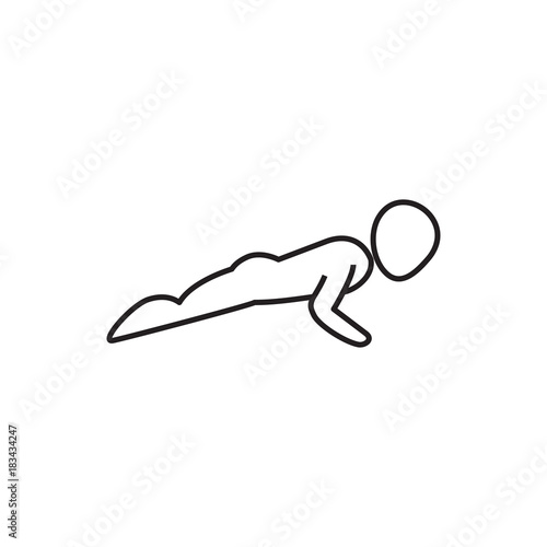 man doing exercises icon illustration