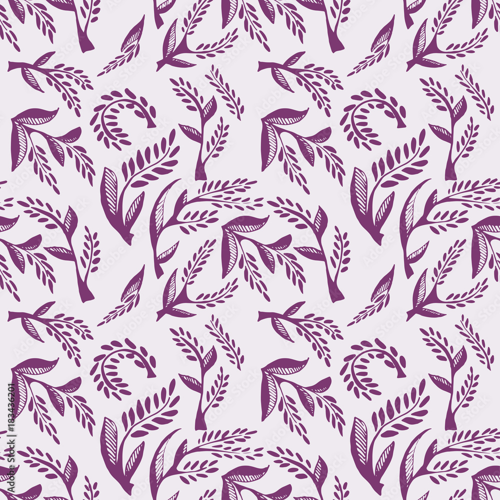 Seamless purple floral wallpaper