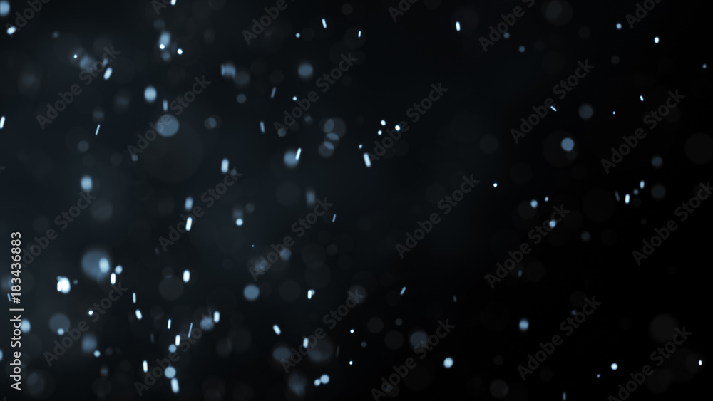 Blue glowing particles flying in whirlwind - obrazy, fototapety, plakaty 