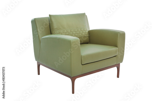 Blur leather and wood armchair modern designer