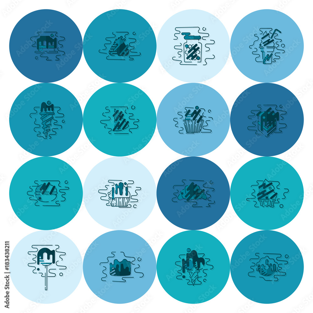Dessert Icon Set in Modern Flat Design Style Dessert Icon Set in Modern Flat Design Style