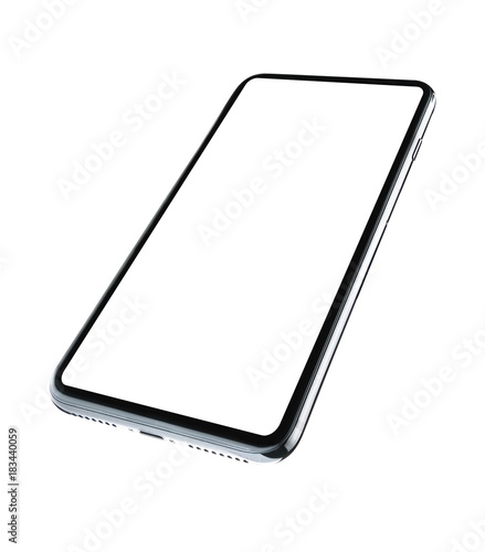 Modern touch screen smartphone isolated on white background with clipping path