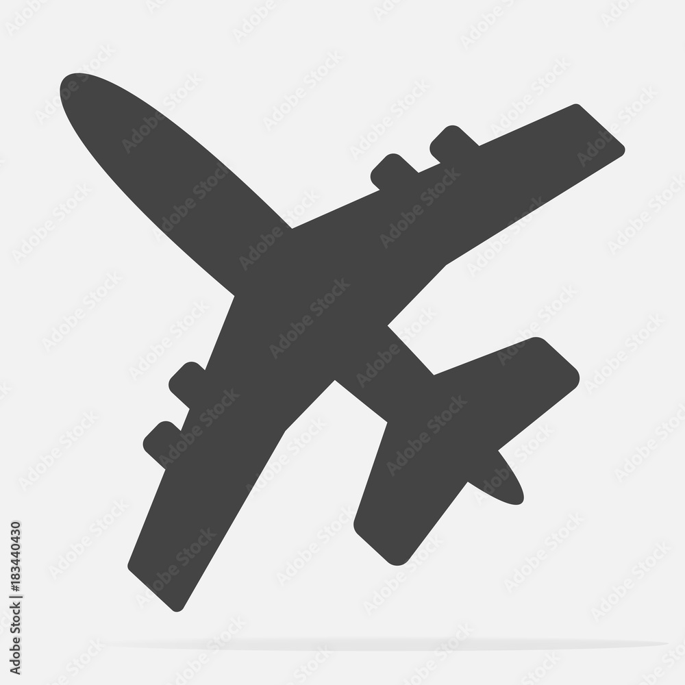Obraz premium Aircraft or airplane icon. Flat vector illustration.