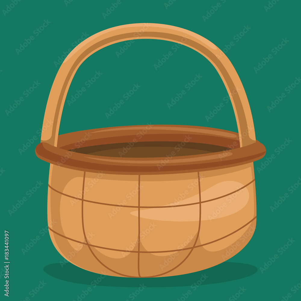 Picnic Basket Vector Illustration Stock Vector Adobe Stock