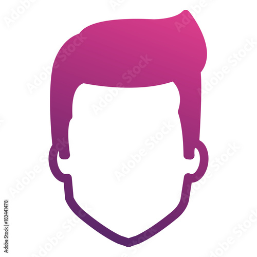young man head avatar character vector illustration design