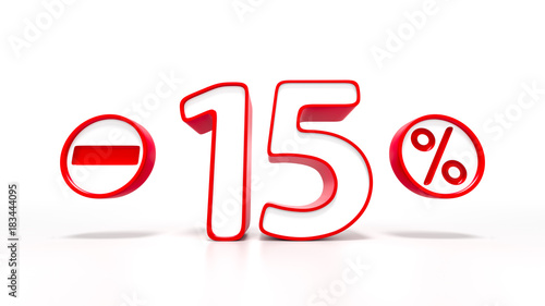Wallpaper Mural 15 percent red symbol isolated on white backgroun Torontodigital.ca